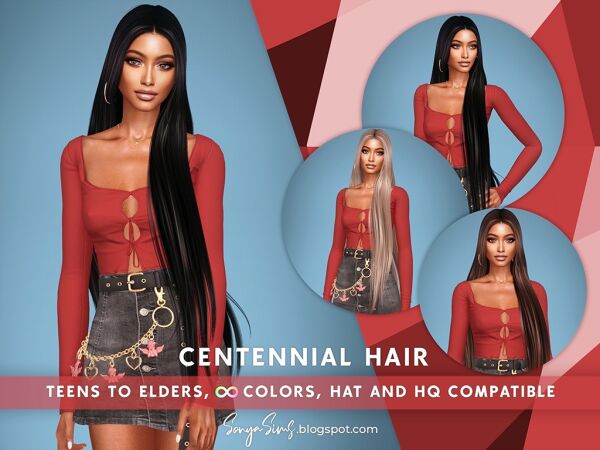 Centennial Hair 1 Centennial Hair Sims 4 CC