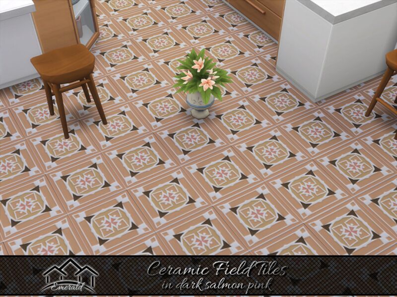 Stylish Dark Salmon Pink Ceramic Tiles 6 sims 4 cc ceramic field tiles in dark salmon pink by emerald 2