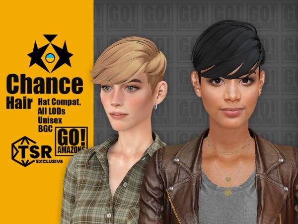 Chance Hair by GoAmazons 1 Chance Hair by GoAmazons Sims 4 CC