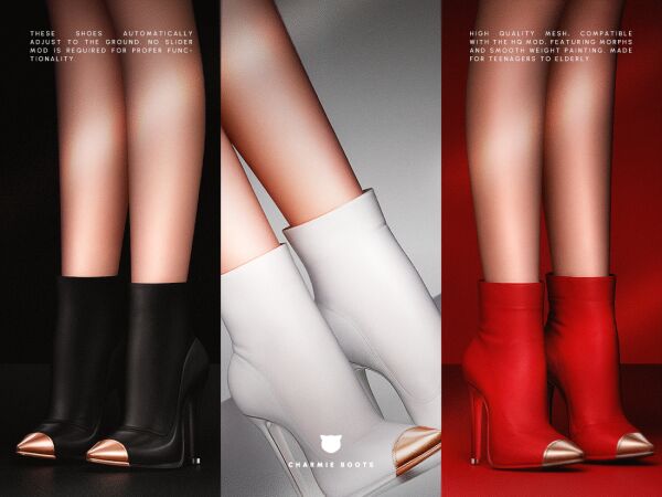 Charmie Boots - Stylish Female Footwear 1 Charmie Boots – Stylish Female Footwear Sims 4 CC