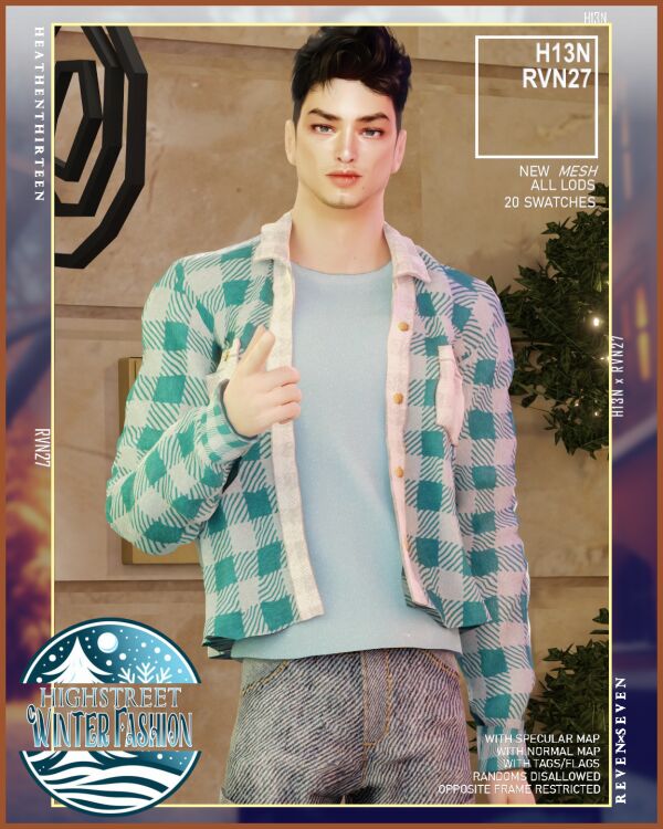 Stylish Chest Pocket Button-Up Jacket 1 Stylish Chest Pocket Button-Up Jacket Sims 4 CC