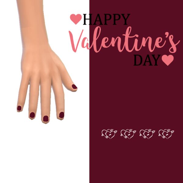 Cute Valentine Nails for Kids 1 Cute Valentine Nails for Kids Sims 4 CC