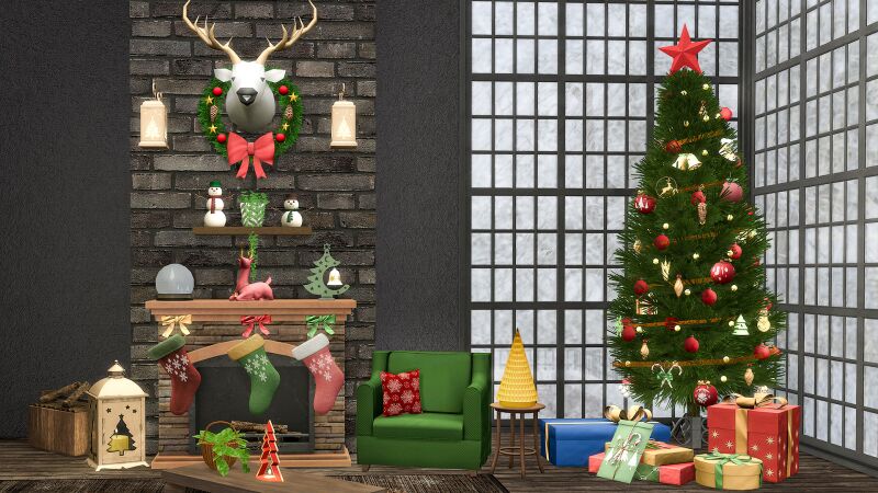 Christmas Tree & Accessories Set 4 sims 4 cc christmas tree accessories set 2