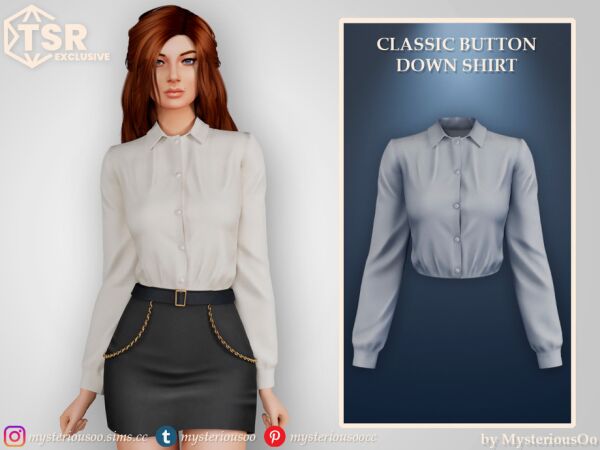 Stylish Classic Button Down Shirt 1 Stylish Classic Button Down Shirt Sims 4 CC