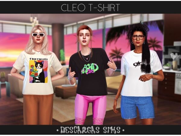 Stylish Cleo T-Shirt for Every Female Sim! 1 Stylish Cleo T-Shirt for Every Female Sim! Sims 4 CC