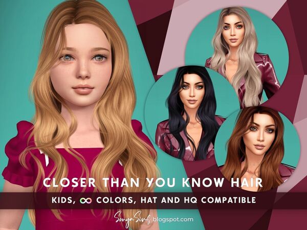 Messy Waves for Kids Hair 1 Messy Waves for Kids Hair Sims 4 CC
