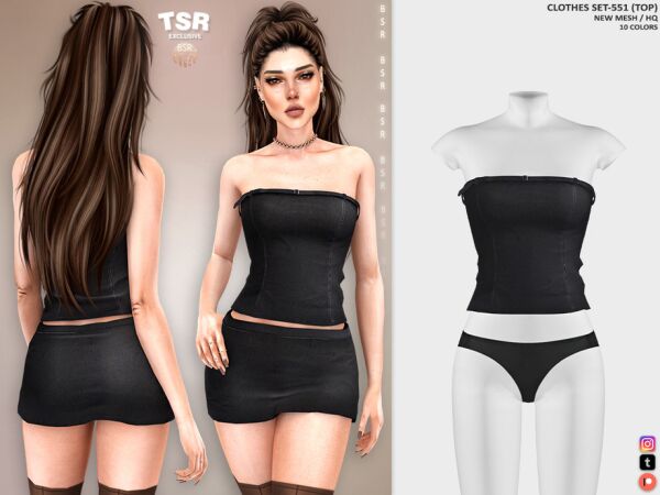 Fashionable Skirt Set for Sims 2 sims 4 cc clothes set 551 skirt bd1423 by busra tr 3