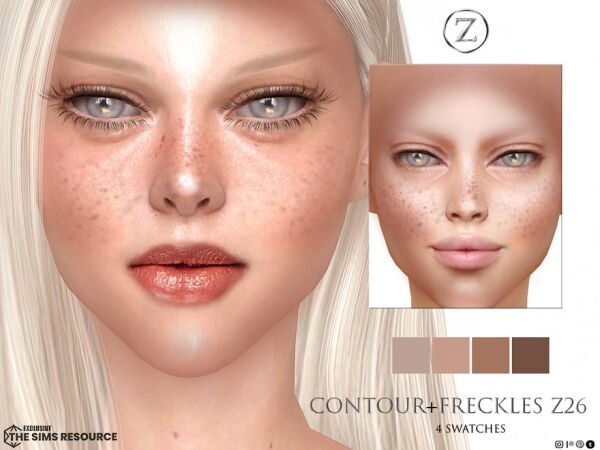 Contour+Freckles Z26 By Zenx 1 Contour+Freckles Z26 By Zenx Sims 4 CC