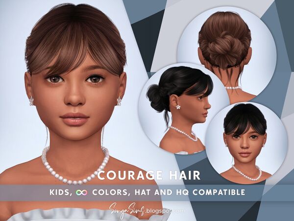 Adorable Courage Hair for Kids 1 Adorable Courage Hair for Kids Sims 4 CC