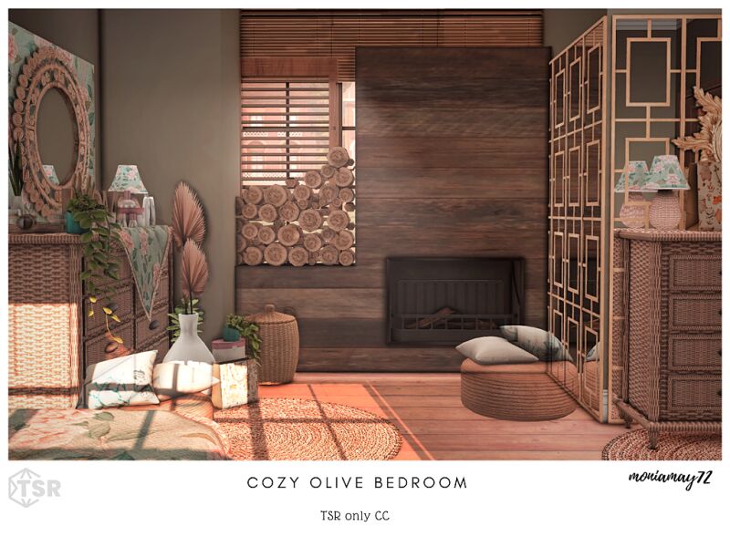 Cozy Olive Bedroom 12 sims 4 cc cozy olive bedroom 5