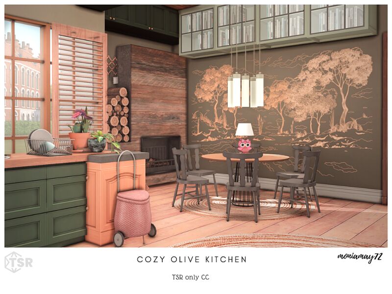 Cozy Olive Kitchen 13 sims 4 cc cozy olive kitchen 2
