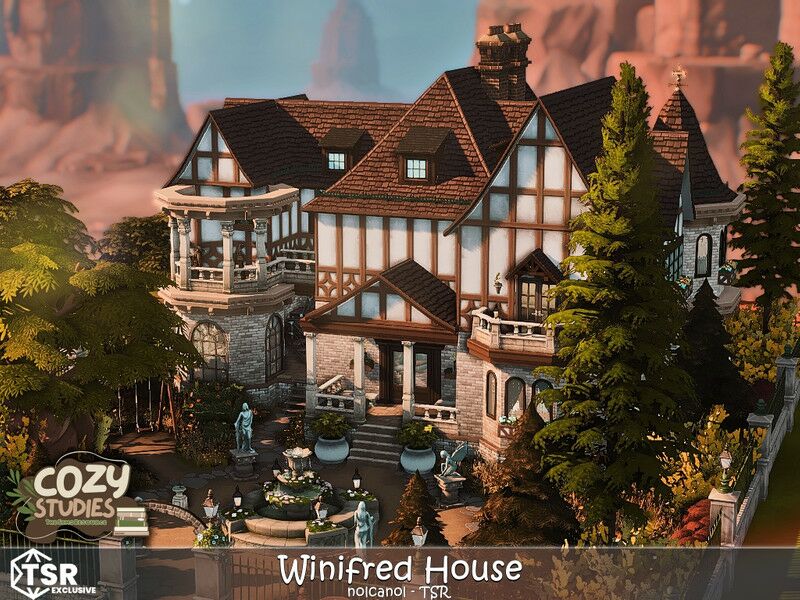 Cozy Studies – Winifred House NO CC 1 Cozy Studies – Winifred House NO CC Sims 4 CC