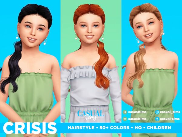 Crisis Hairstyle for Children 1 Crisis Hairstyle for Children Sims 4 CC