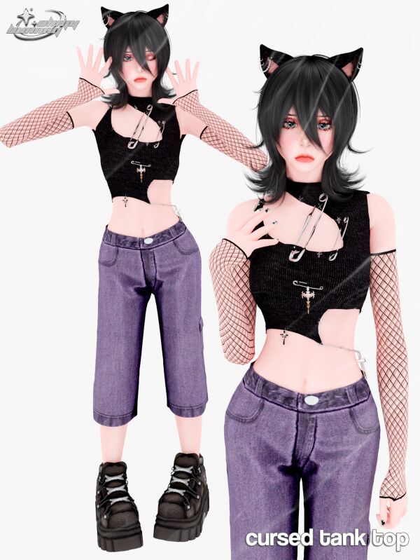 Cursed Tank Top 1 Cursed Tank Top Sims 4 CC