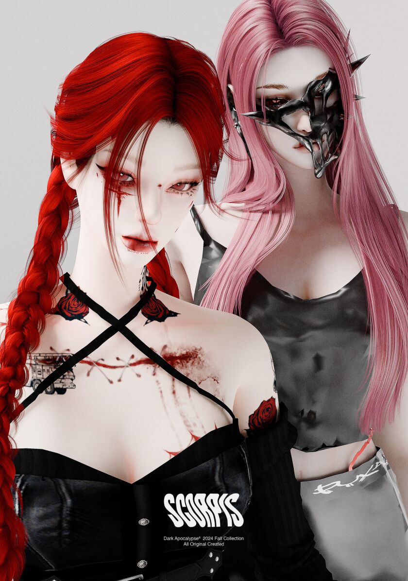 Dark Apocalypse Collection: Unleash Your Inner Darkness 3 sims 4 cc dark apocalypse collection nov 2024 face mask 5