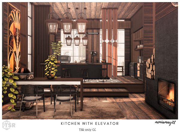 Stunning Dark Wooden Kitchen Design 1 Stunning Dark Wooden Kitchen Design Sims 4 CC