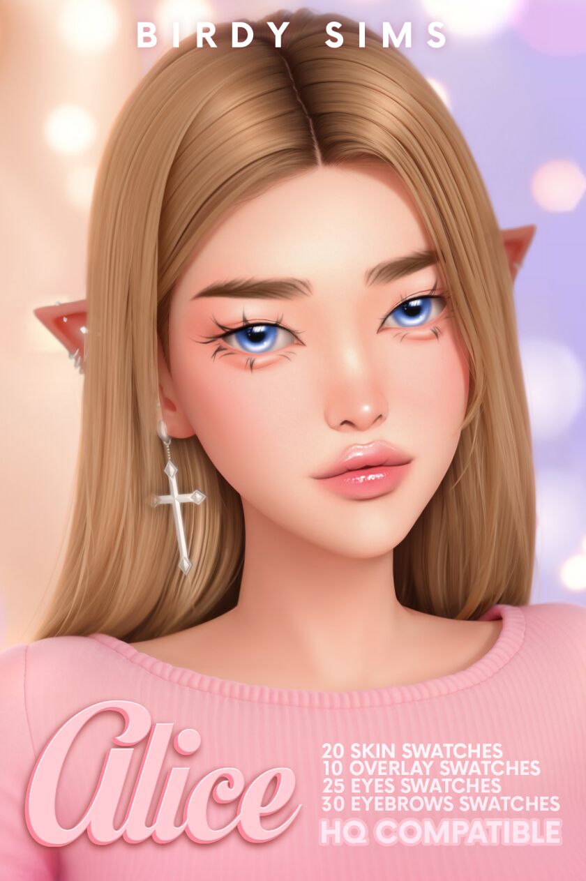 New Alice Skin and Makeup Pack for The Sims 4! 1 New Alice Skin and Makeup Pack for The Sims 4! Sims 4 CC