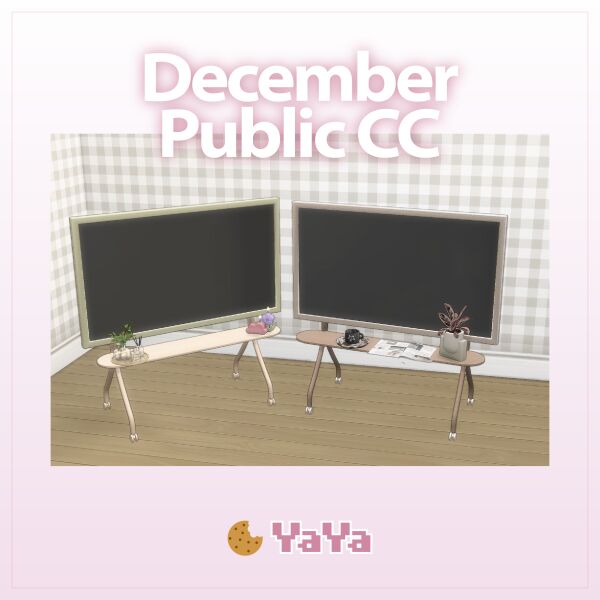 December | Moonrollin TV Stand by Yaya_Sims Sims 4 CC