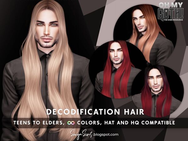 Decodification Hair for Males 1 Decodification Hair for Males Sims 4 CC