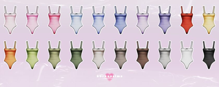 ♡ Delicate Bodysuit ♡ 2 sims 4 cc delicate bodysuit new mesh 20 swatches all 2