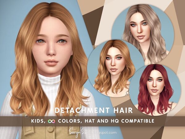 Stylish Wavy Hair for Kids 1 Stylish Wavy Hair for Kids Sims 4 CC