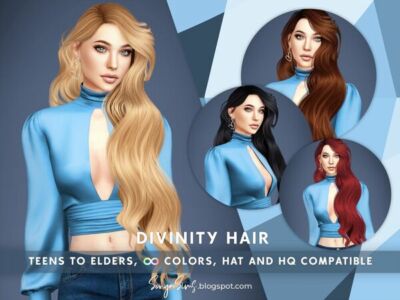 Divinity Hair: Super Long Waves Sims 4 CC