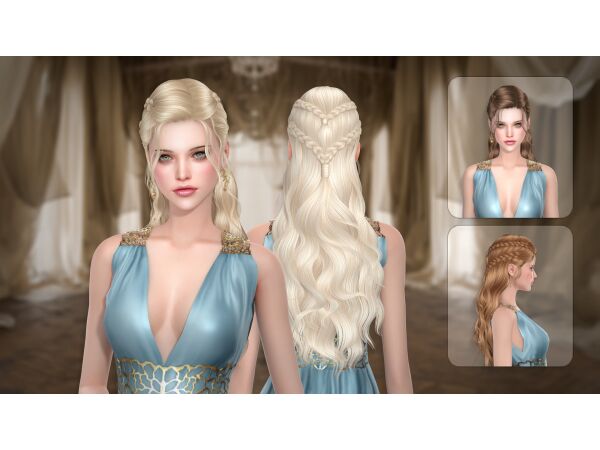 Dracarys Hairstyle - Newsea's Creation 1 Dracarys Hairstyle – Newsea’s Creation Sims 4 CC