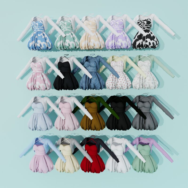 Stylish Dress 02 by LLLLing 3 sims 4 cc dress 02 by lllling 2