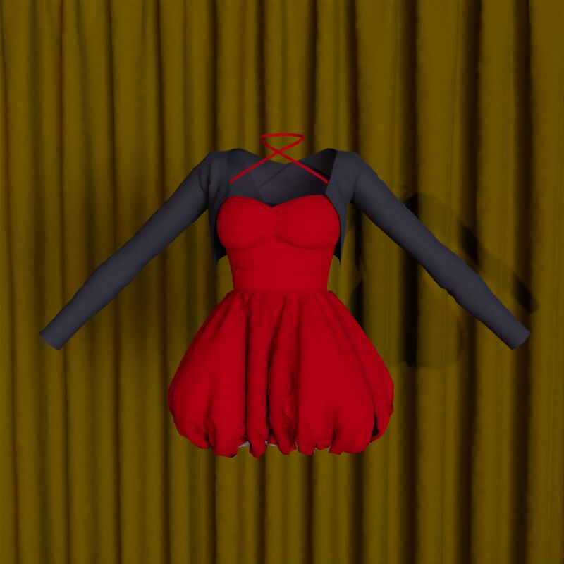 Stylish Dress 02 by LLLLing 2 sims 4 cc dress 02 by lllling 3