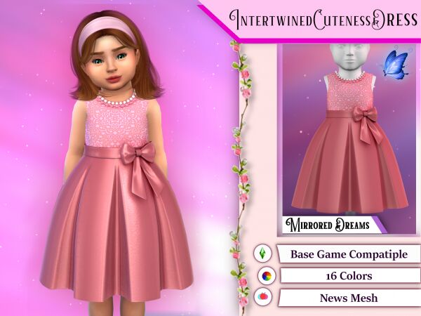 Anime Dress in White 10 sims 4 cc dress anime white 7
