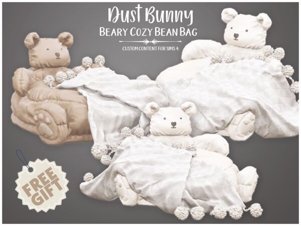 Dust Bunny Bears Cozy Bean Bag 1 Dust Bunny Bears Cozy Bean Bag Sims 4 CC