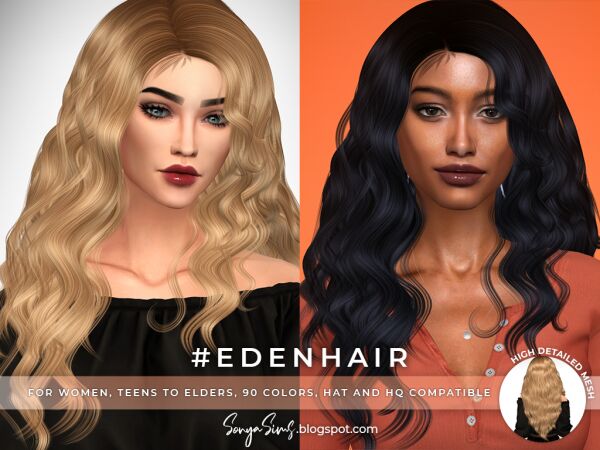Eden Hair 1 Eden Hair Sims 4 CC