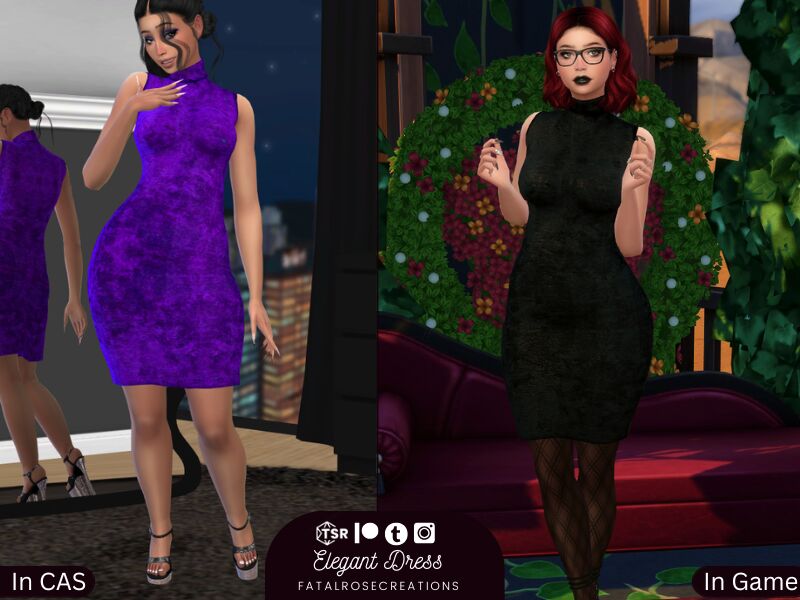 sims 4 cc elegant dress 2