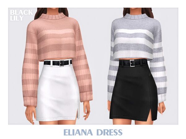 Eliana Dress by Black Lily 1 Eliana Dress by Black Lily Sims 4 CC