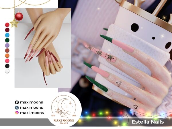 Estella Nails 1 Estella Nails Sims 4 CC