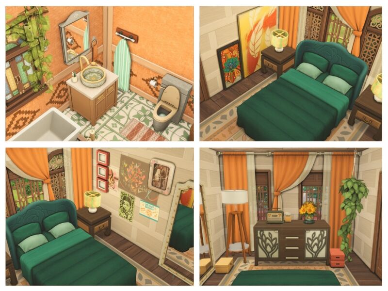 Exotic Orange | Spacious Home 8 sims 4 cc exotic orange home 5