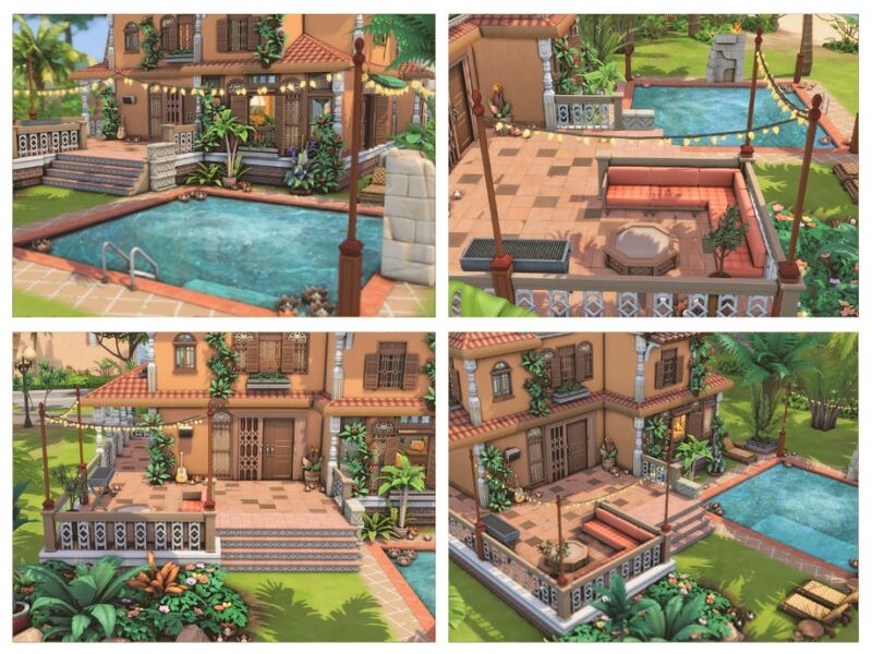 Exotic Orange | Spacious Home 4 sims 4 cc exotic orange home 7