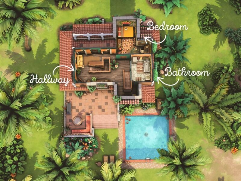 Exotic Orange | Spacious Home 3 sims 4 cc exotic orange home 9