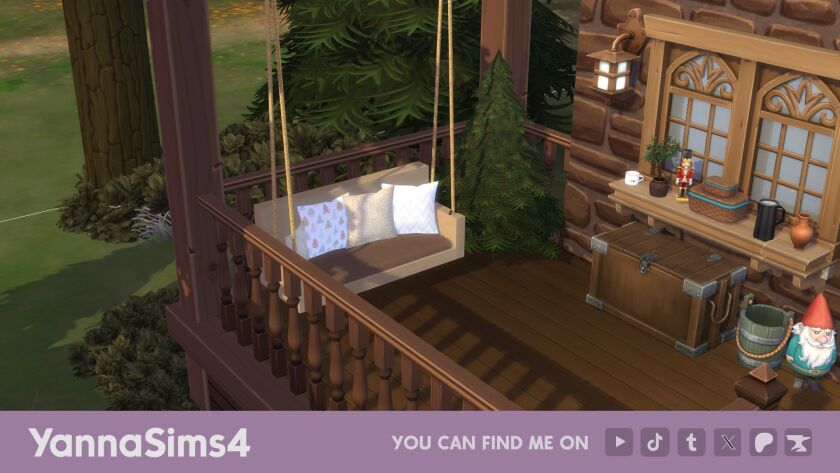 Cozy Fall/Winter Porch Swing Set 3 sims 4 cc fallwinter porch swing set 2
