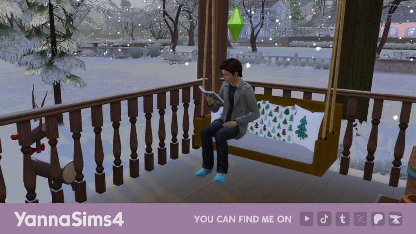 Cozy Fall/Winter Porch Swing Set 2 sims 4 cc fallwinter porch swing set 4