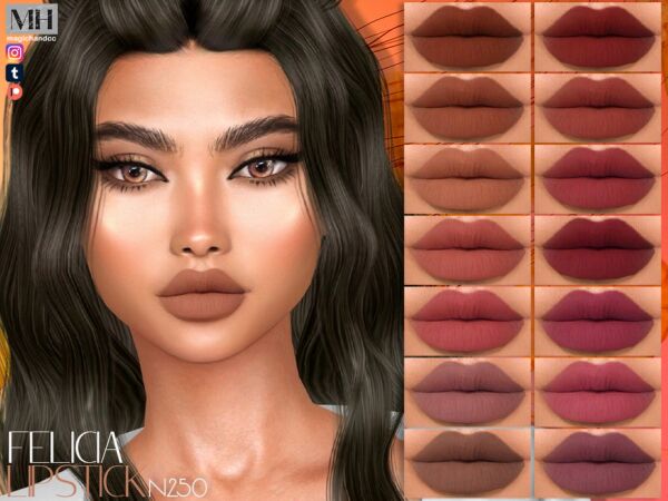 Felicia Lipstick N250 by MagicHand 1 Felicia Lipstick N250 by MagicHand Sims 4 CC