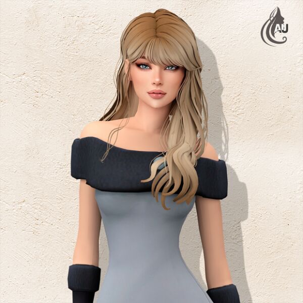 Maxis Match Long Wavy Hairstyle for Females 1 Maxis Match Long Wavy Hairstyle for Females Sims 4 CC