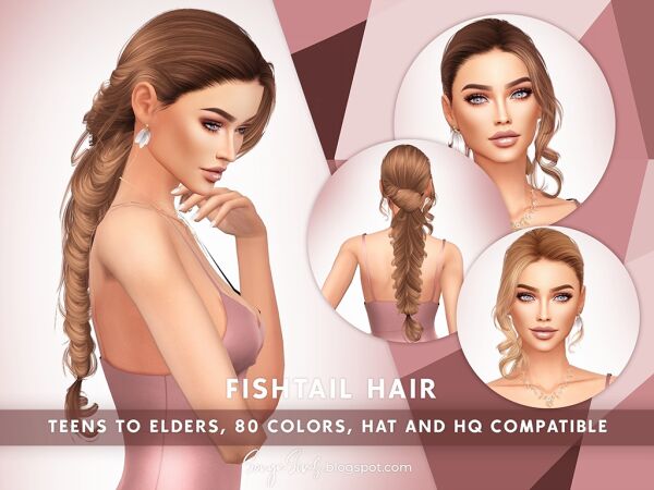 Stunning Fishtail Hair 1 Stunning Fishtail Hair Sims 4 CC