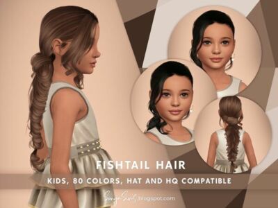 Fishtail Hair for Kids Sims 4 CC