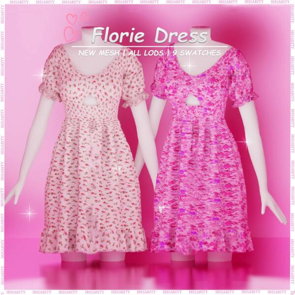 Florie Dress ♡ By Irisarity 1 Florie Dress ♡ By Irisarity Sims 4 CC