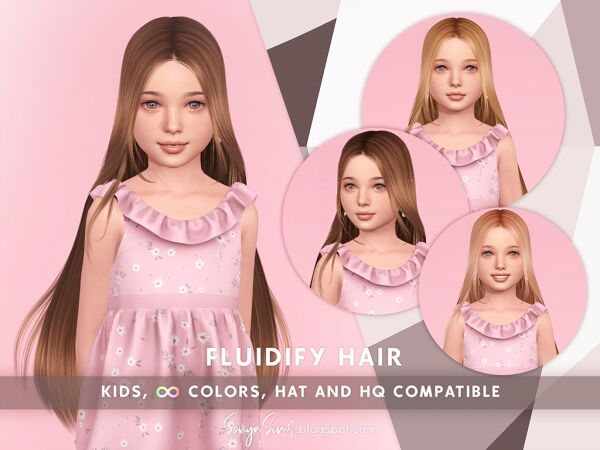Fluidify Hair for Kids 1 Fluidify Hair for Kids Sims 4 CC
