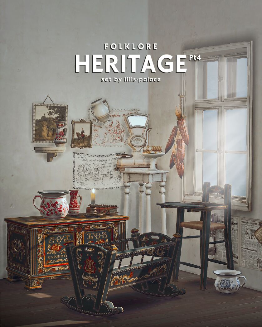 Create a Warm Nursery with Folklore Heritage Set Pt4 1 Create a Warm Nursery with Folklore Heritage Set Pt4 Sims 4 CC
