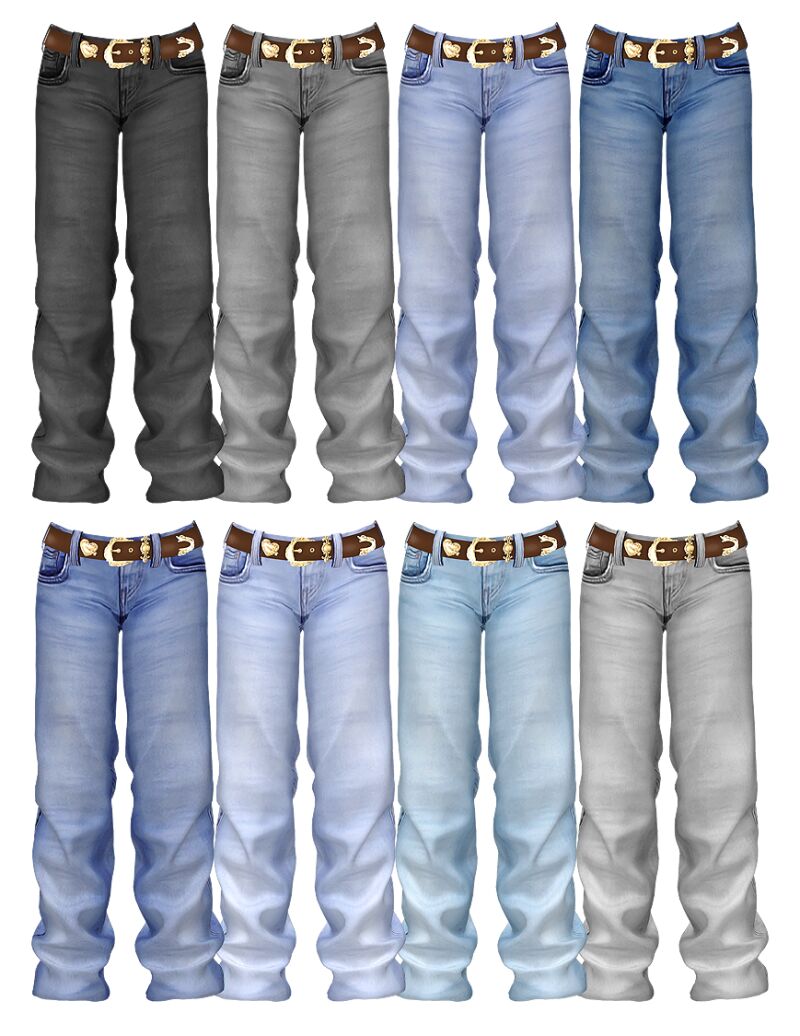 sims 4 cc foster belted jeans 2