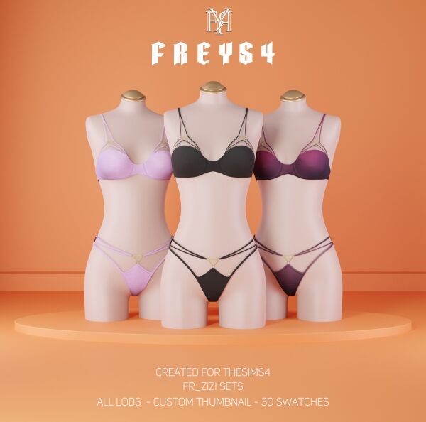 Fr_Zizi Sets: Exclusive Female Lingerie & Sleepwear 1 Fr_Zizi Sets: Exclusive Female Lingerie & Sleepwear Sims 4 CC