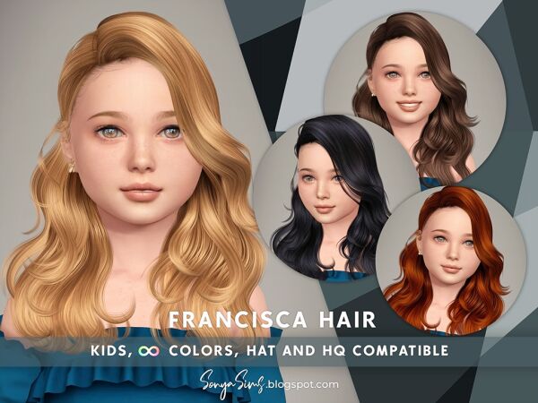 Francisca Hair for Kids 1 Francisca Hair for Kids Sims 4 CC